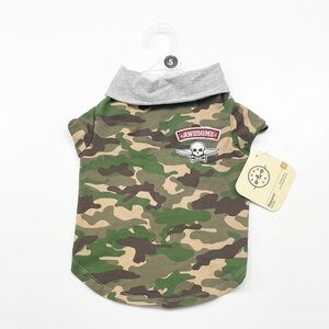 NEW Bond & Co Pink Camo Awesome Skull Patch Henley Dog T-shirt